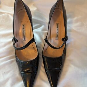 Manolo Blahnik Black Patent Leather Heels